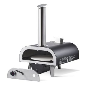 VEVOR Dual Fuel Pizza Oven Outdoor, 12 in Wood Fire & Propane Gas Pizza Oven, Pellet & Propane Pizza-Maker with Thermometer