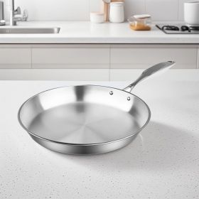 SOGA 36cm Stainless Steel Fry Pan Induction Cooking Pan with Handle