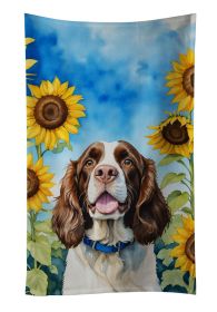 English Springer Spaniel in Sunflowers Kitchen Towel Dish Cloths Guest Hand Towel Decorative Bathroom Towel for Face,Tea, Dishcloth, Kitchen and