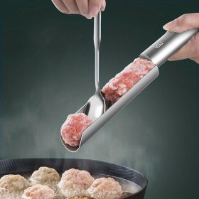 1pc Meatball Maker Stainless Steel Meatball Maker Plastic Meat Baller Spoon DIY Meatball Mold Plastic Meat Balls Fish Balls Beef Balls Processing (size: Meatball Maker)
