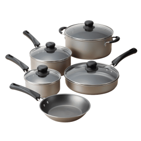 9-Piece Non-Stick Cookware Set, Champagne (Actual Color: Champagne)