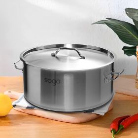 SOGA Stock Pot 17L Top Grade Thick Stainless Steel Stockpot 18/10 (Material: Stainless)